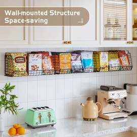 1PC 3 Tier Stackable Snack Organizer Wall Mount Hanging Pantry Household Food Storage Basket With Handles Foldable Snack Rack Stand For Countertop Cabinets Kitchen