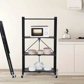 Track Seven 4-Tier Storage Shelving Unit w/Hooks and Wheels