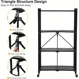 Track Seven 4-Tier Storage Shelving Unit w/Hooks and Wheels