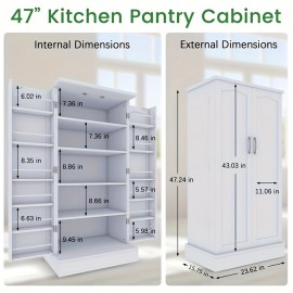 Home 47inch Farmhouse Kitchen Pantry