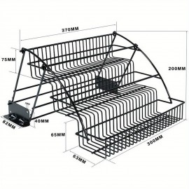 37*27*20cm 3 Tier Pull down Cabinet Spice Rack Organizer Free Standing Metal Storage Shelf for Kitchen Easy Clean