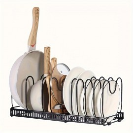 1pc Adjustable kitchen pot rack, cutting board, cutting board, pot cover storage rack, multifunctional storage rack, telescopic pot rack, kitchen storage rack