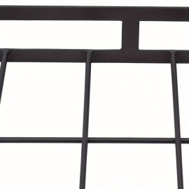 A contemporary kitchen ceiling rack with 12 hooks for hanging pots and pans, finished in black, designed for modern storage solutions.