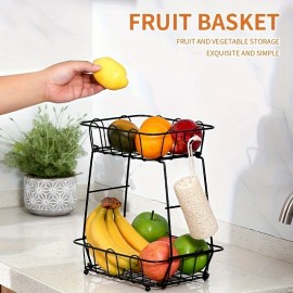 Simple vertical fruit tray kitchen storage rack iron