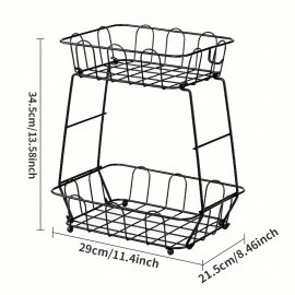 Simple vertical fruit tray kitchen storage rack iron