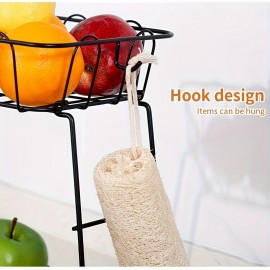 Simple vertical fruit tray kitchen storage rack iron