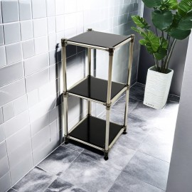 3-Tier Storage Rack ,Sturdy Metal Frame with Adjustable Shelves for Home or Office