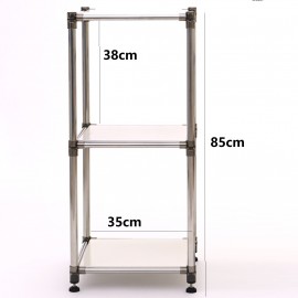 3-Tier Storage Rack ,Sturdy Metal Frame with Adjustable Shelves for Home or Office