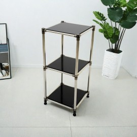 3-Tier Storage Rack ,Sturdy Metal Frame with Adjustable Shelves for Home or Office