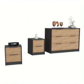 3-Piece Bedroom Set, Two Nightstands and Dresser