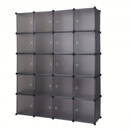 1pc 20 Cube Organizer, Stackable Plastic Cube Storage Shelves, Easy Assembly Stackable Clothes Storage Shelf, Durable Rack For Sundries, Household Storage Organizer For Rental House, Bedroom, Living Room, Home, Dorm, Entryway