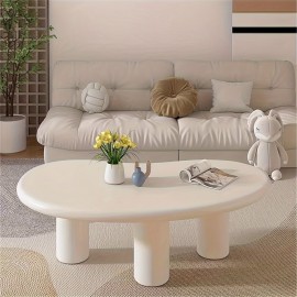 White coffee table, modern oval coffee table, small space, modern coffee table, living room, dining table, home office