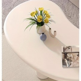 White coffee table, modern oval coffee table, small space, modern coffee table, living room, dining table, home office