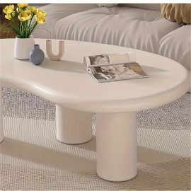 White coffee table, modern oval coffee table, small space, modern coffee table, living room, dining table, home office