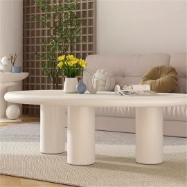 White coffee table, modern oval coffee table, small space, modern coffee table, living room, dining table, home office