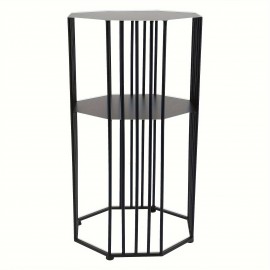 2 Layer Wrought Iron Side Table End Sofa Table Storage Shelf For Living Room Black Side Table Of A Sofa Or Chair