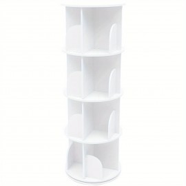 360 Rotating Bookshelf Bookshelf 4 Tiers Organizer Floor Standing Storage Shelf