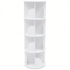 360 Rotating Bookshelf Bookshelf 4 Tiers Organizer Floor Standing Storage Shelf