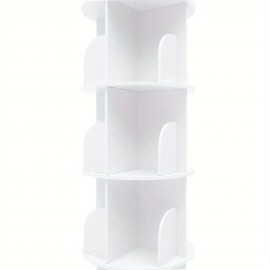 360 Rotating Bookshelf Bookshelf 4 Tiers Organizer Floor Standing Storage Shelf