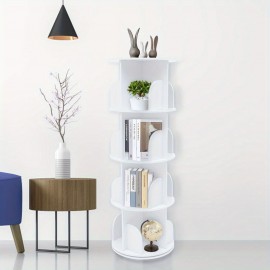 360 Rotating Bookshelf Bookshelf 4 Tiers Organizer Floor Standing Storage Shelf