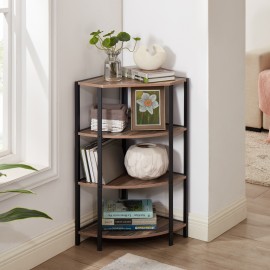 Corner Shelf Small Bookcase Modern Corner Bookshelf Bookcase  Corner Storage Rack Plant Stand for Living Room Home Office Kitchen Small Space (Color : Two-Tone  Size : 4-Tier)