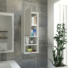 Mila Bathroom Cabinet, Two Internal Shelves, Two External Shelves, Single Door -White