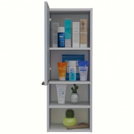 Mila Bathroom Cabinet, Two Internal Shelves, Two External Shelves, Single Door -White