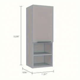 Mila Bathroom Cabinet, Two Internal Shelves, Two External Shelves, Single Door -White