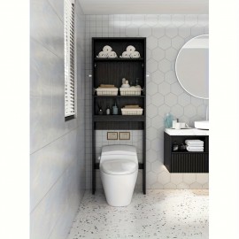 1pc Over The Toilet Storage Cabinet, Freestanding Toilet Cabinet With Door, Bathroom Accessories, Bathroom Storage And Organization