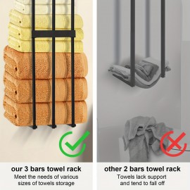 Racks Steel Holder for For Rolled Towel, Storage for Small Bathroom, Wall Mounted Shelves Organizer