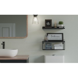 Floating Shelves For Bathroom Wall Decor, Pine Wood Bathroom Shelf Wall Mounted Over Toilet