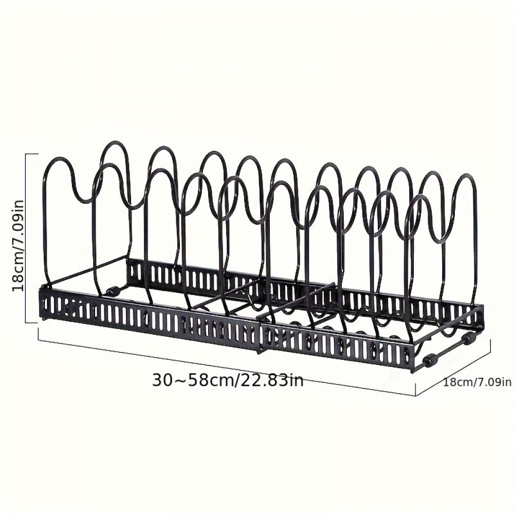 1pc Adjustable kitchen pot rack, cutting board, cutting board, pot cover storage rack, multifunctional storage rack, telescopic pot rack, kitchen storage rack