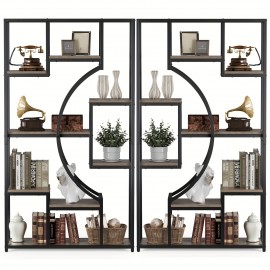 2X Bookshelf, 71inch 8 Tier Modern Tall Bookcase Shelf Storage Organizer with Metal Frame, Book Shelf for Living Room, Bedroom and Home Office