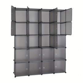 1pc 20 Cube Organizer, Stackable Plastic Cube Storage Shelves, Easy Assembly Stackable Clothes Storage Shelf, Durable Rack For Sundries, Household Storage Organizer For Rental House, Bedroom, Living Room, Home, Dorm, Entryway