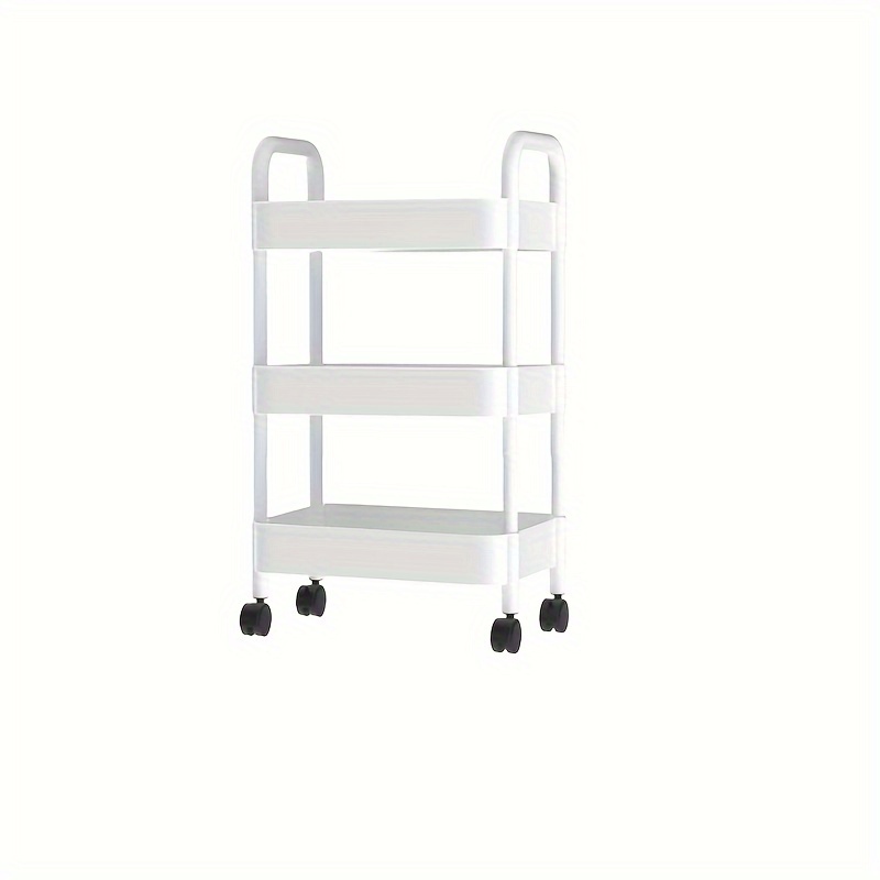 versatile white plastic storage rack multi tier rolling trolley for kitchen bathroom bedroom organization bathroom storage rack bathroom organizers and storage countertop details 0