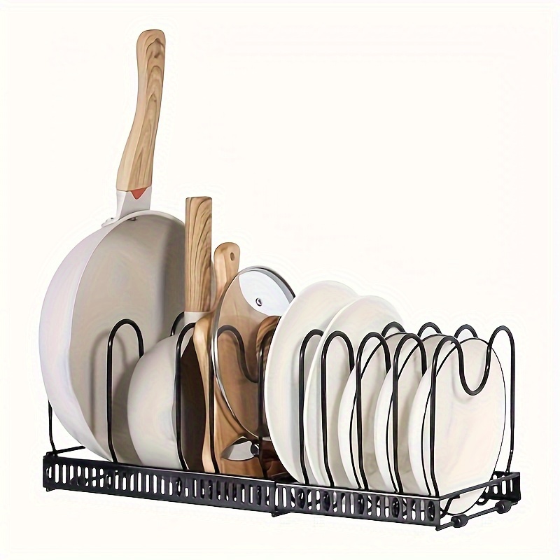 1pc adjustable kitchen pot rack cutting board cutting board pot cover storage rack multifunctional storage rack telescopic pot rack kitchen storage rack details 4