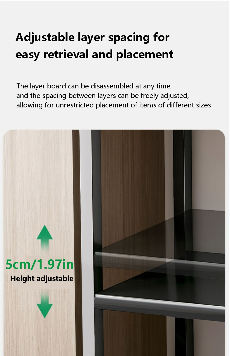 1 movable kitchen shelf floor multi level living room simple display cabinet miscellaneous rack suitable for use in kitchen bedroom and store shelves details 3