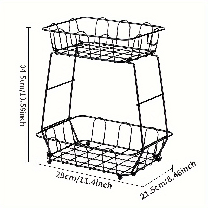 simple vertical fruit tray kitchen storage rack iron details 4