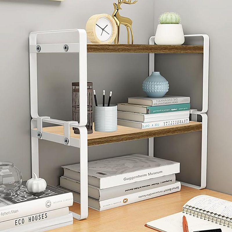   shelf small desk shelf organizer 2 tier desktop organizer shelf organizer storage stand office desk organizer display rack wooden desktop bookshelf for dorm school kitchen bathroom office white details 0