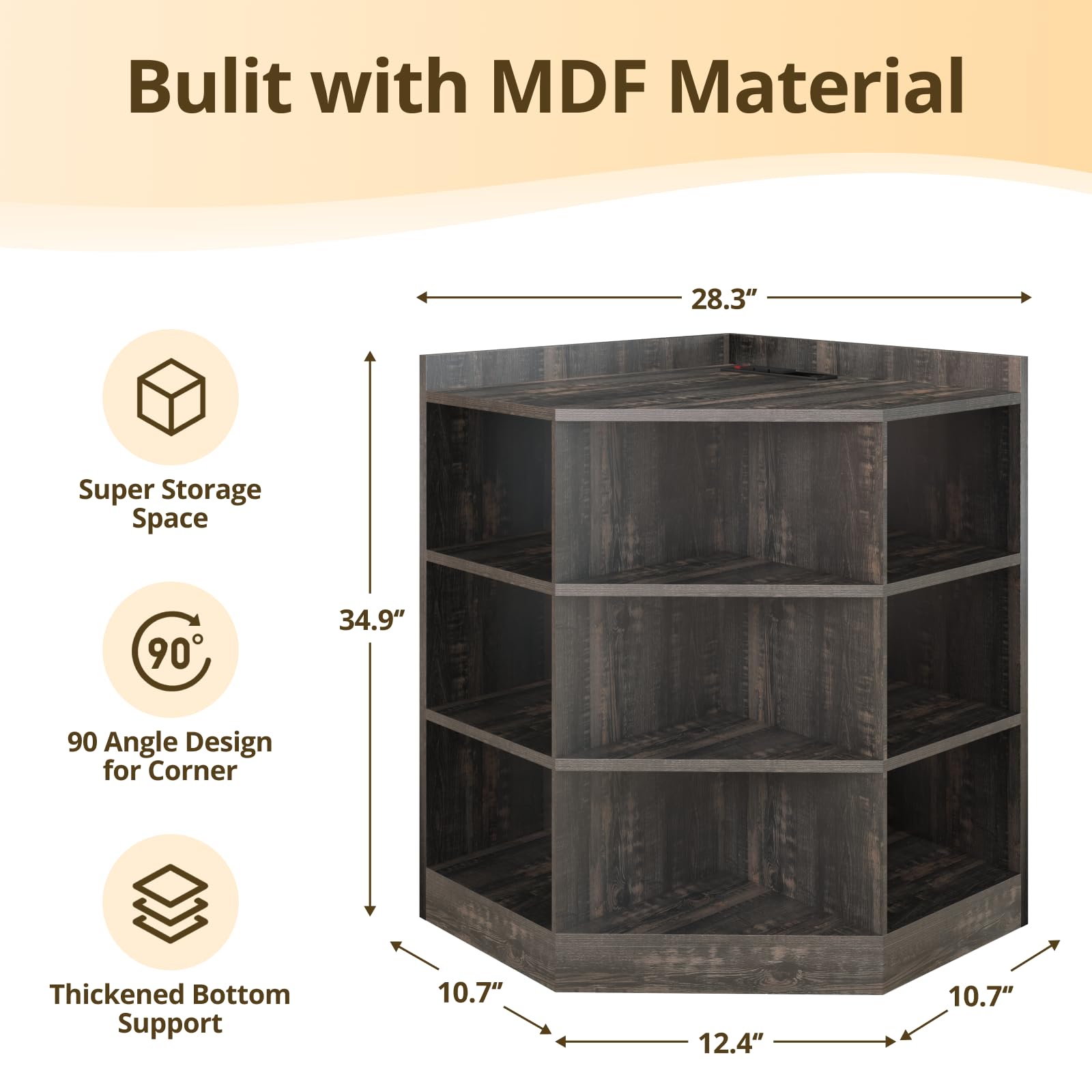 corner cabinet 9 cubby corner bookshelf bookcase corner cabinet storage with charging station details 1