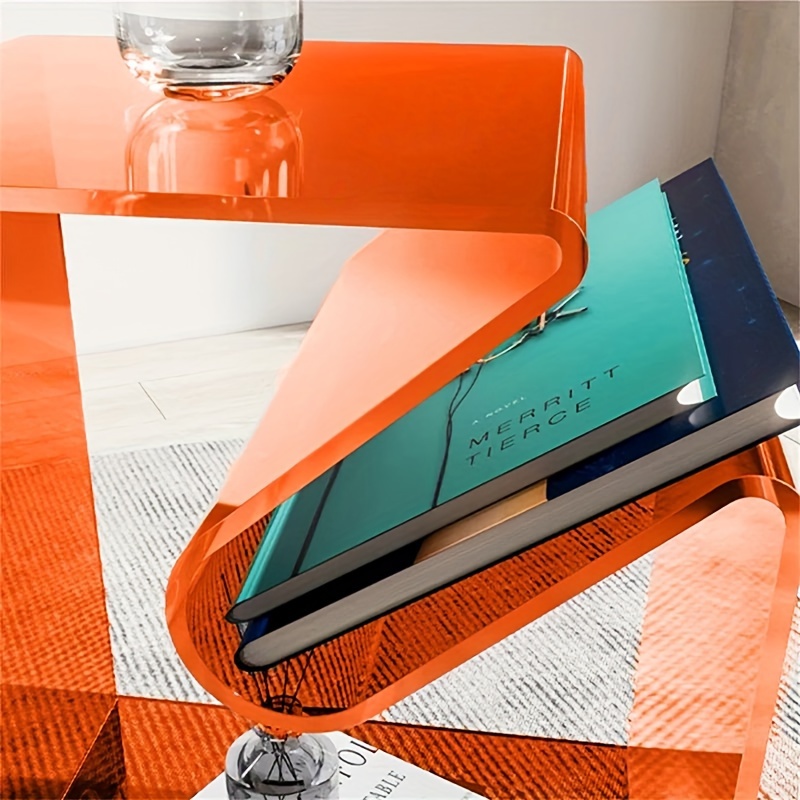 light luxury side table modern creative acrylic living room side table bedroom bedside table living room sofa small table orange details 1