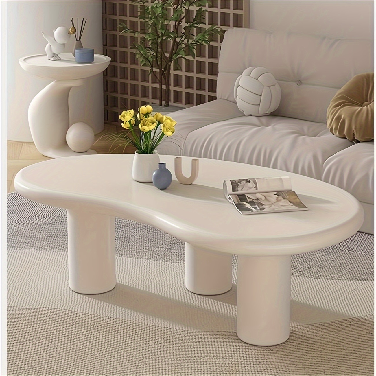 white coffee table modern oval coffee table small space modern coffee table living room dining table home office details 0