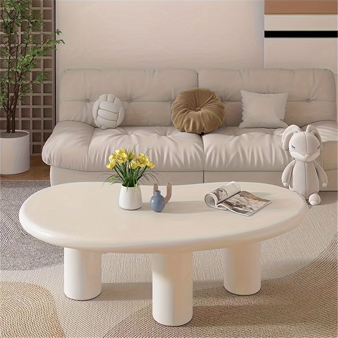 white coffee table modern oval coffee table small space modern coffee table living room dining table home office details 1