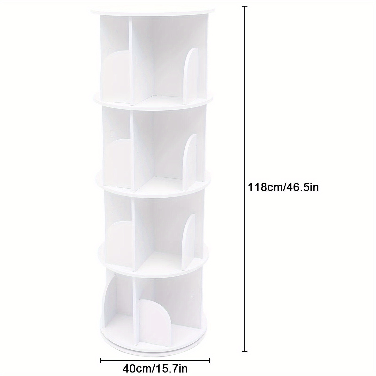 360 rotating bookshelf bookshelf 4 tiers organizer floor standing storage shelf details 4