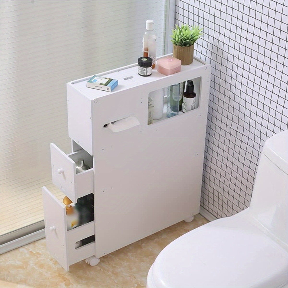 small bathroom storage floor cabinet with slide out drawer bathroom storage cabinet bathroom tissue storage corner floor cabinet thin cabinet narrow   storage shelf paper holder details 0