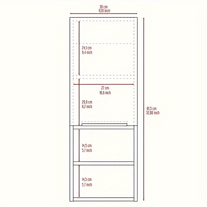 mila bathroom cabinet two internal shelves two external shelves single door white details 2