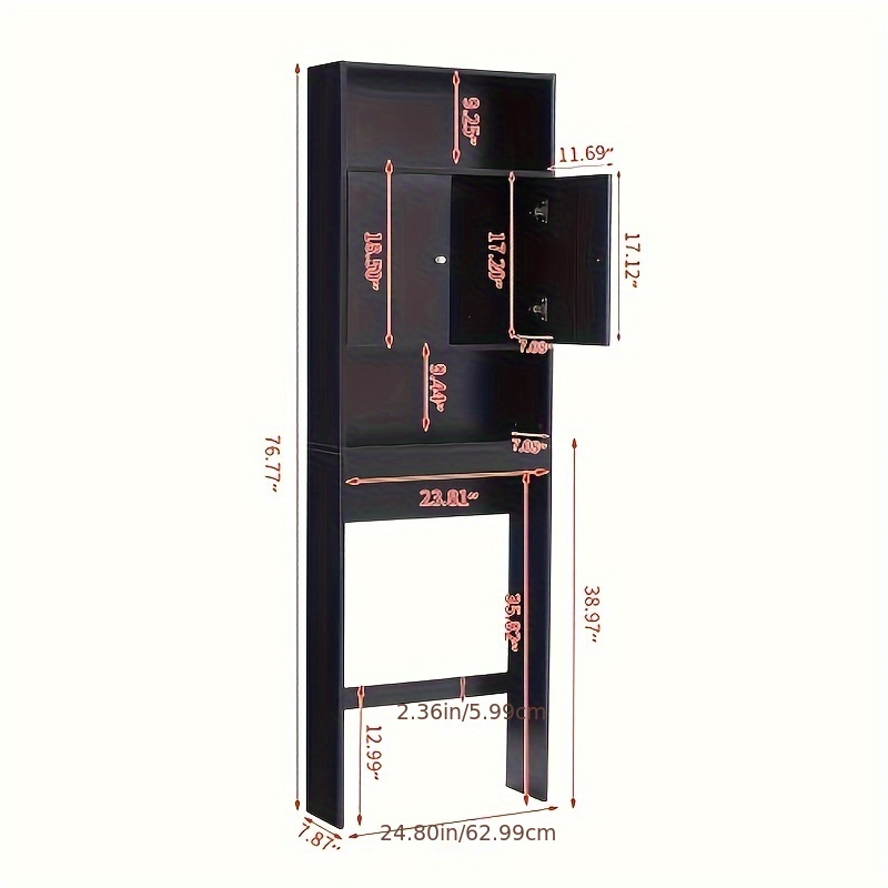 1pc over the toilet storage cabinet freestanding toilet cabinet with door bathroom accessories bathroom storage and organization details 4