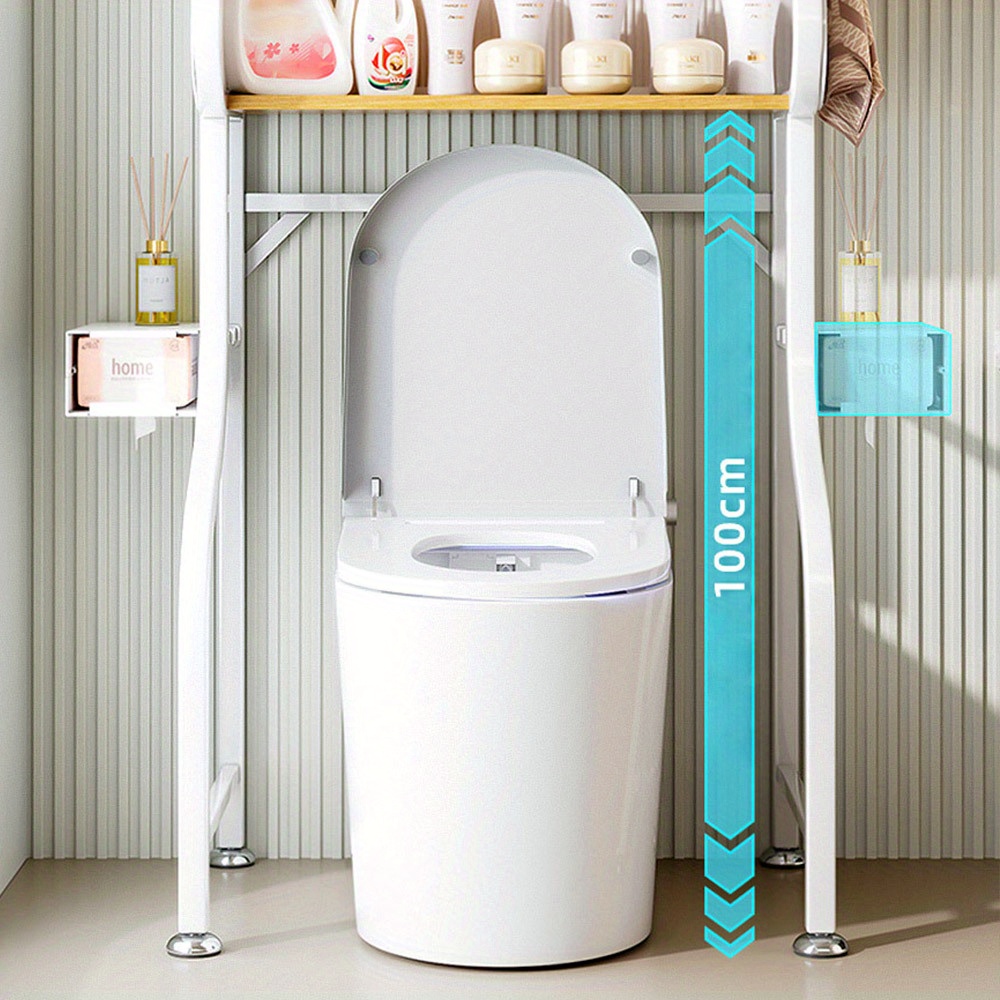 3 tier over the toilet bathroom storage organizer contemporary style plastic metal frame space saving shelf unit with doors white dimensions 68 1 x21 5 x11 8 173cmx54 5cmx30cm details 4