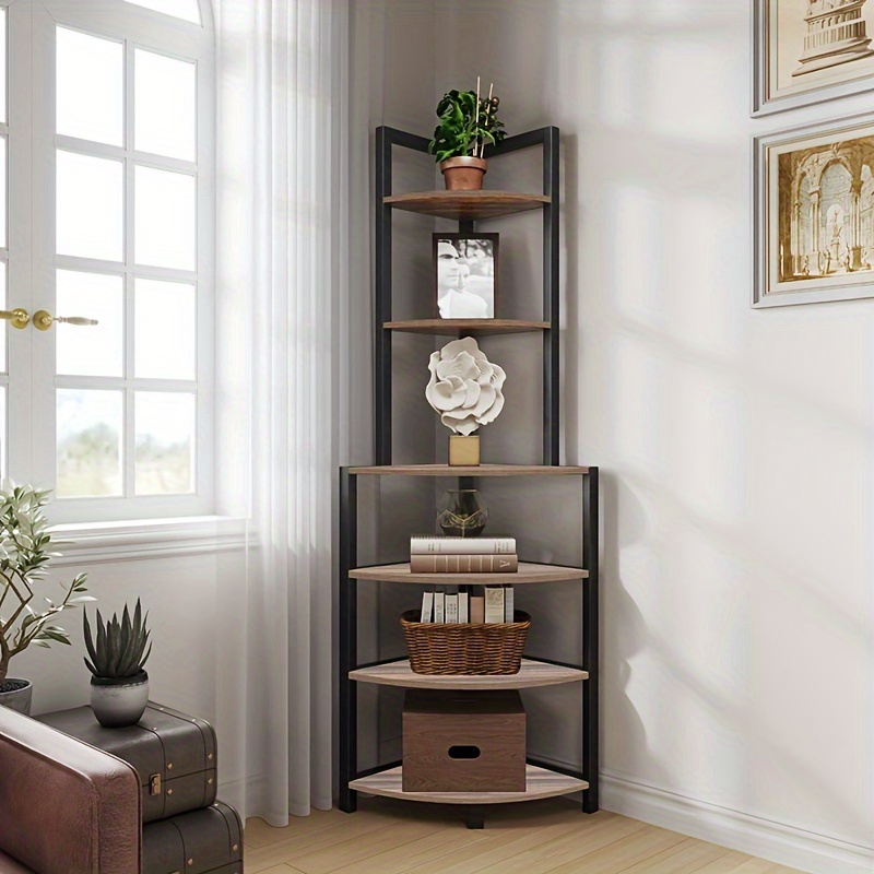 1pc 6 tier corner shelf bathroom storage rack cosmetics storage rack corner bookcase corner storage rack for home organization details 1