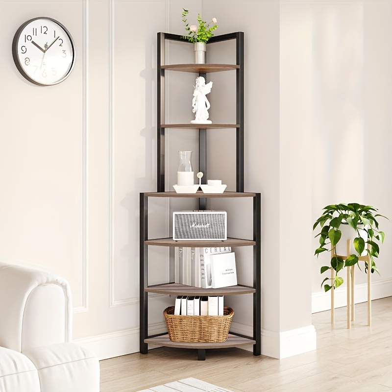 1pc 6 tier corner shelf bathroom storage rack cosmetics storage rack corner bookcase corner storage rack for home organization details 3